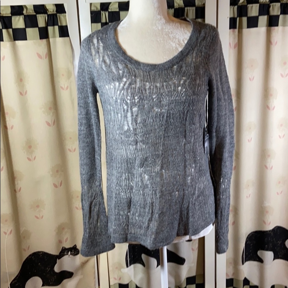 Simply Vera Vera Wang Gray Twofer Sweater